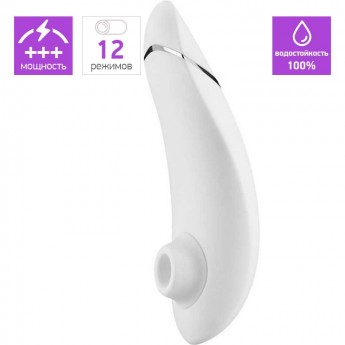 Бесконтактный клиторальный стимулятор WOMANIZER PREMIUM белый/хром Бесконтактный клиторальный стимулятор WOMANIZER PREMIUM белый/хром
